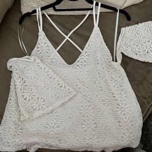 White off shoulder lace shirt